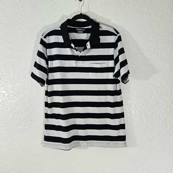 Saddlebred Rugby Style Striped Men's Polo - Picture 9 of 10